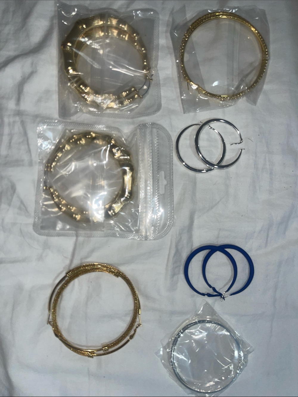 Women's Hoop & Bangle Jewelry Set bundle of 7